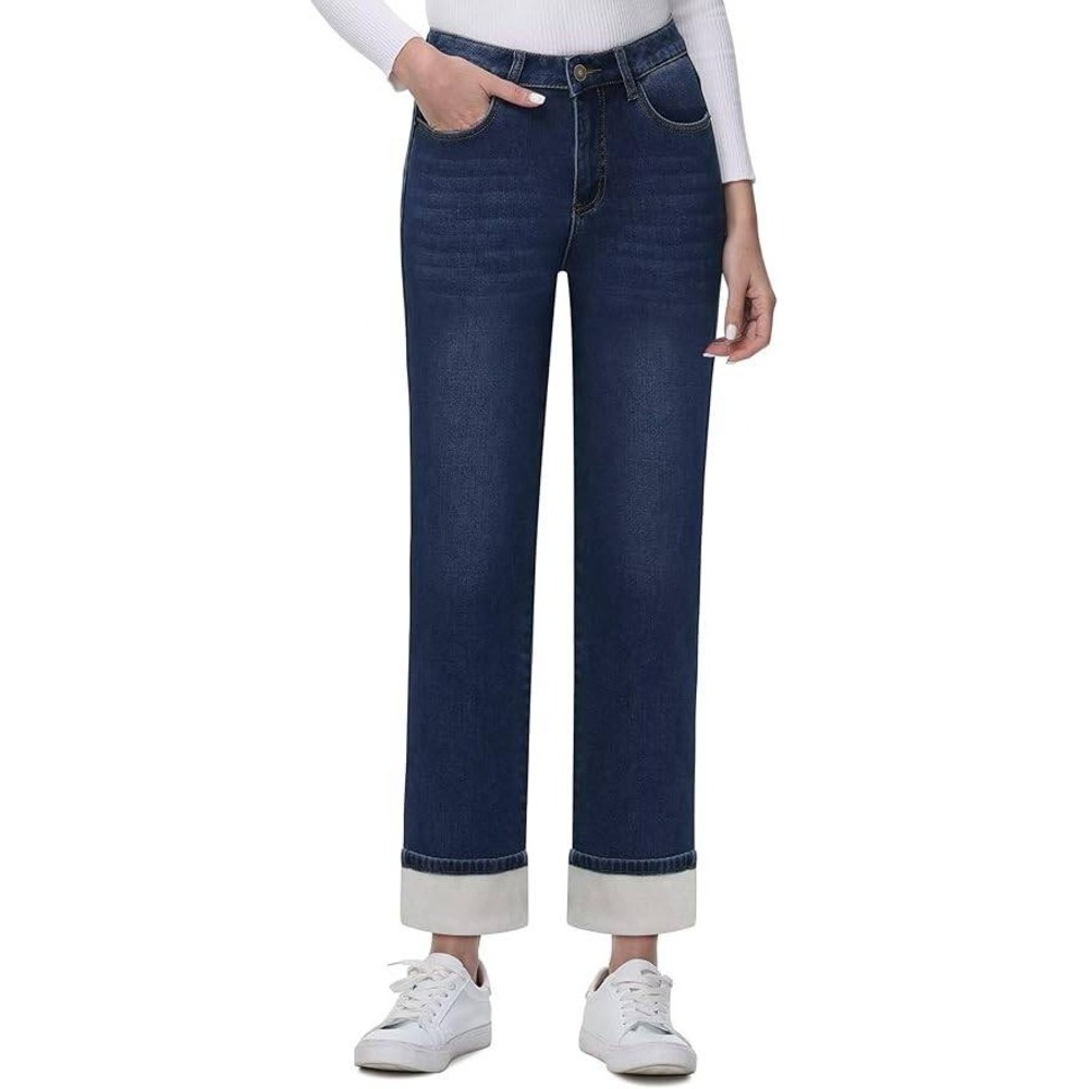 MSRP‎ $52 KDF Fleece Lined Jeans Women's 4 Flannel Lined Jeans Straight Leg Win